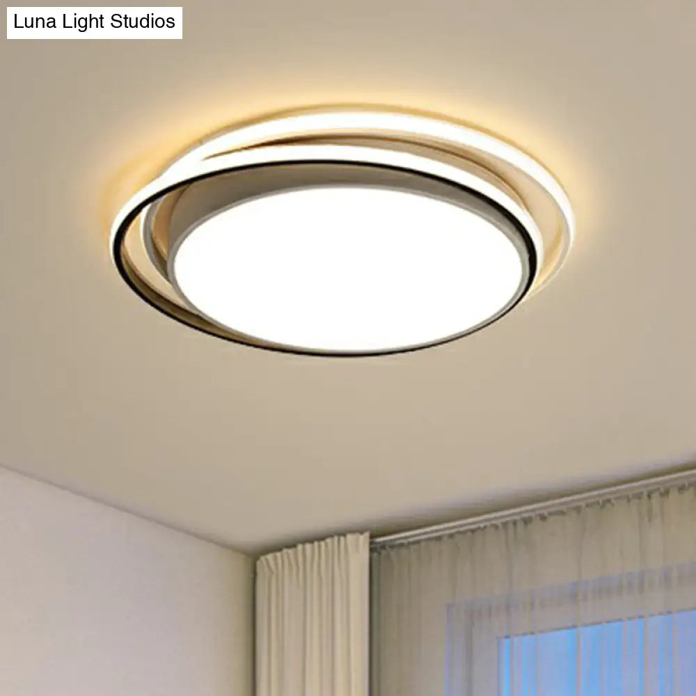 Nordic Round Led Flush Light For Living Room Ceiling Fixture White