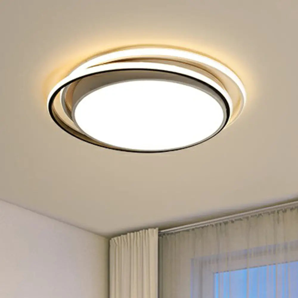 Nordic Round Led Flush Light For Living Room Ceiling Fixture White