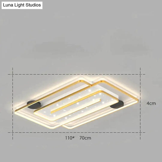 Nordic Simple Light Luxury Atmosphere Square Living Room Bedroom Ceiling Lamp