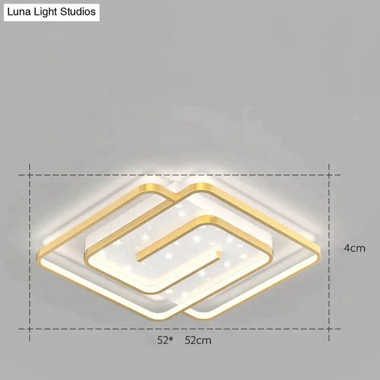 Nordic Simple Light Luxury Atmosphere Square Living Room Bedroom Ceiling Lamp