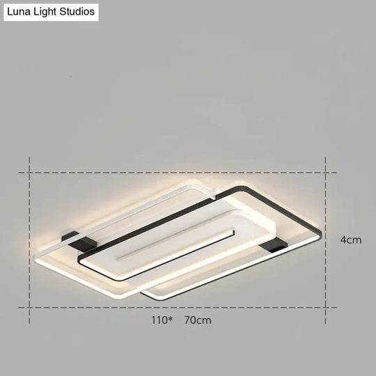 Nordic Simple Light Luxury Atmosphere Square Living Room Bedroom Ceiling Lamp