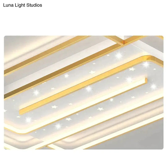 Nordic Simple Light Luxury Atmosphere Square Living Room Bedroom Ceiling Lamp