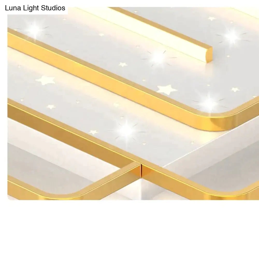 Nordic Simple Light Luxury Atmosphere Square Living Room Bedroom Ceiling Lamp Ceiling