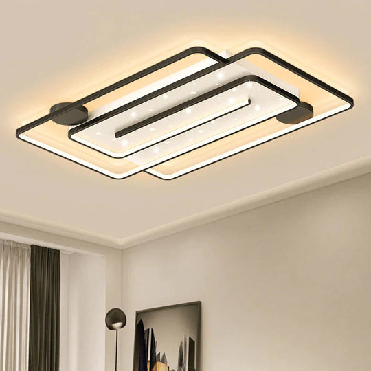 Nordic Simple Light Luxury Atmosphere Square Living Room Bedroom Ceiling Lamp
