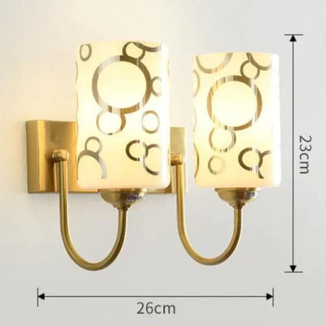 Nordic Simple Living Room Background Wall All Copper Wall Lamp Double Copper Wall Lamps