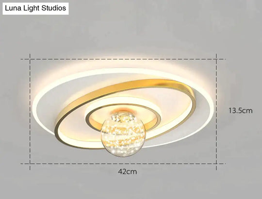 Nordic Simple Modern Atmosphere Light Luxury Living Room Bedroom Ceiling Lamp Gold / A Tri-Color