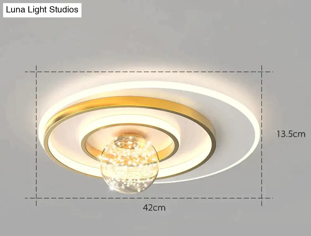 Nordic Simple Modern Atmosphere Light Luxury Living Room Bedroom Ceiling Lamp Gold / B Tri-Color