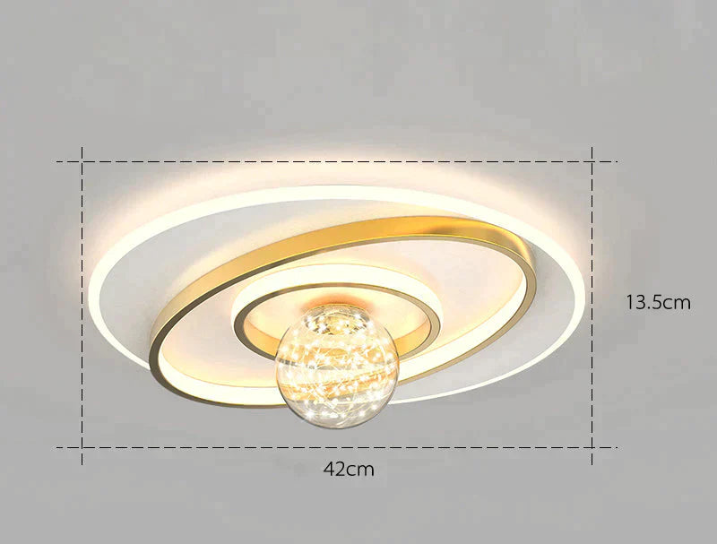 Nordic Simple Modern Atmosphere Light Luxury Living Room Bedroom Ceiling Lamp Gold / A Tri-Color
