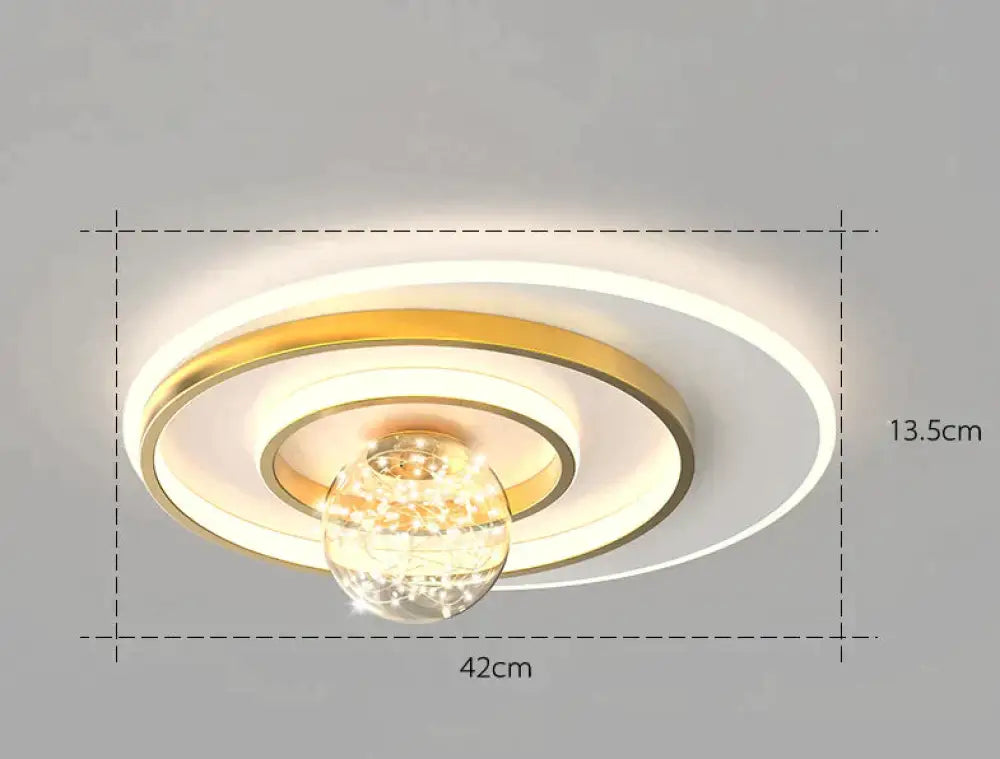 Nordic Simple Modern Atmosphere Light Luxury Living Room Bedroom Ceiling Lamp Gold / B Tri-Color