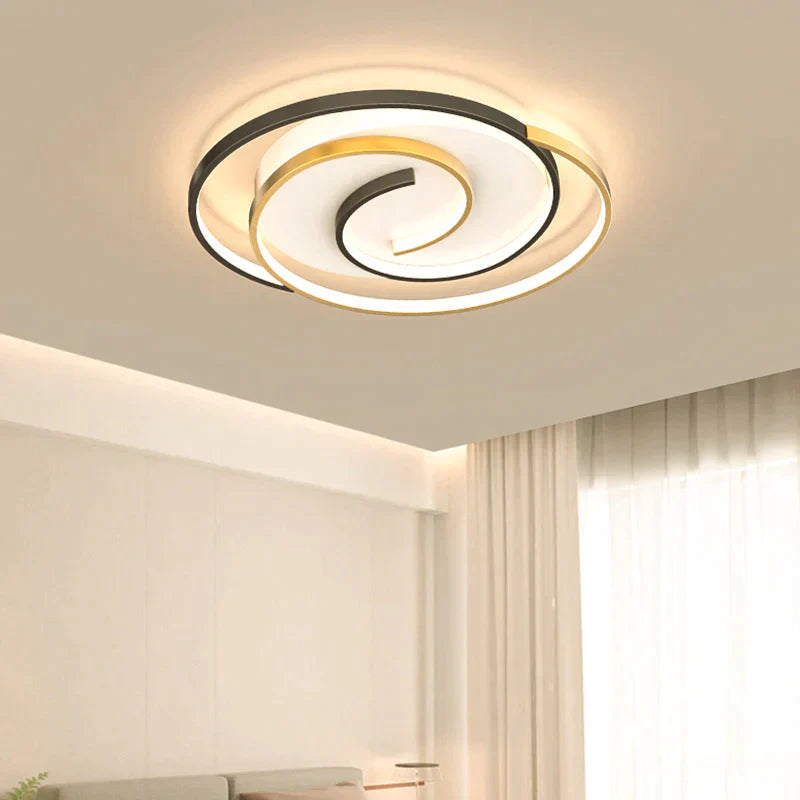 Nordic Simple Modern Atmosphere Light Luxury Living Room Bedroom Ceiling Lamp Gold / C Tri-Color