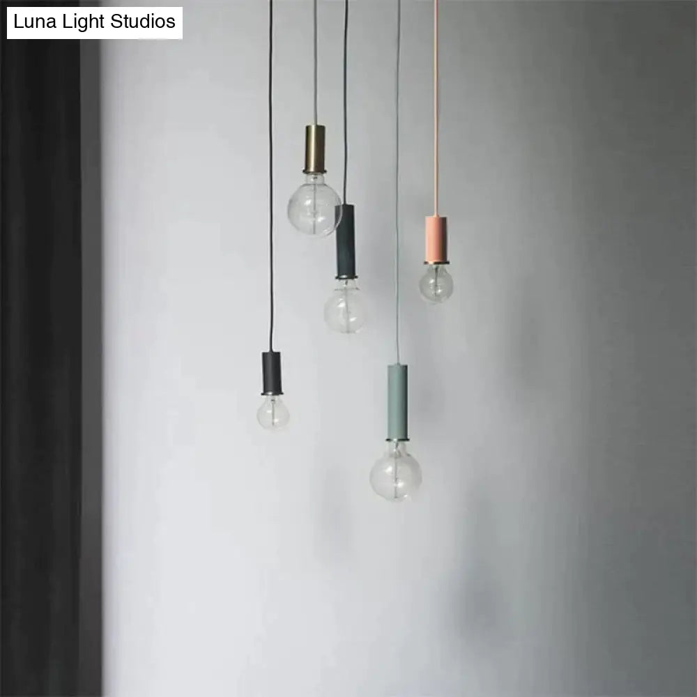 Nordic Simple Pendant Lights Suspension Aluminum Tube E27 Lamps Holder Dining Table Kitchen Bedside