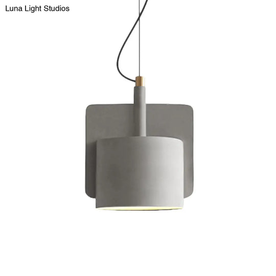 Nordic Single-Bulb Half Shade Pendant Light - Red/Grey/Yellow Bedside