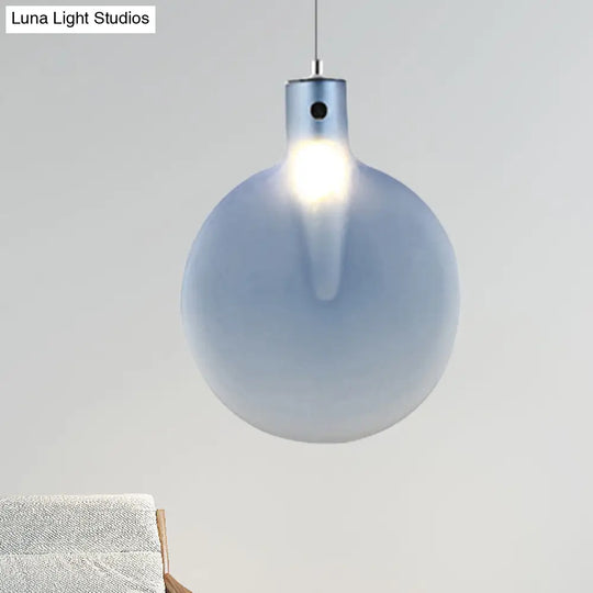 Nordic Sliver Ball Ceiling Light - 1 Brown/Green/Yellow Glass Pendant For Living Room