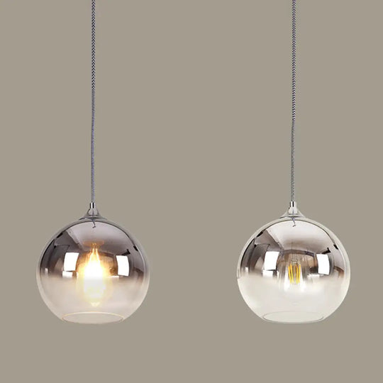 Nordic Spherical Dining Room Hanging Light Chrome / 8’ Pendant Lighting