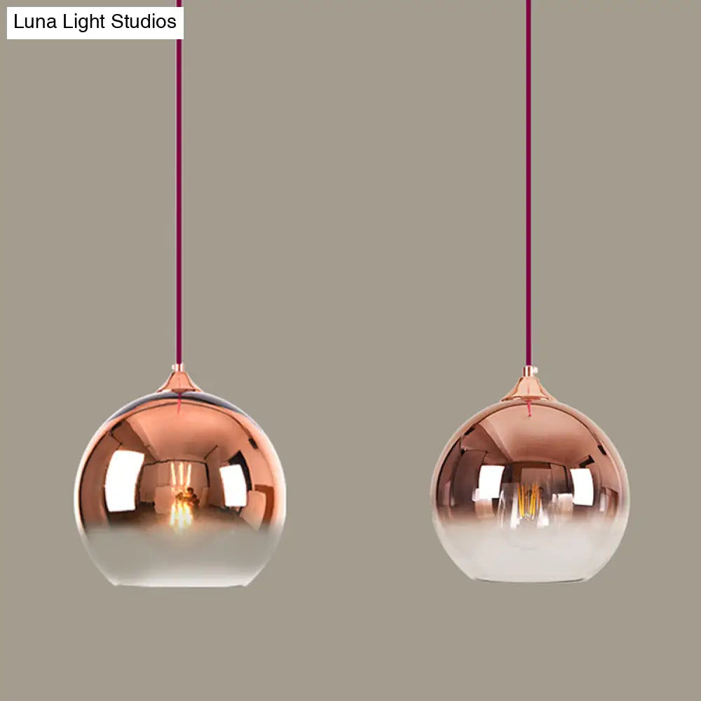 Nordic Spherical Dining Room Hanging Light Rose Gold / 8 Pendant Lighting