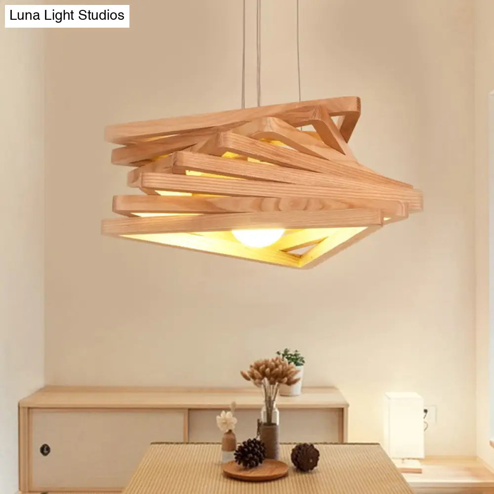 Nordic Spiral Triangle Pendant Light - Contemporary 1-Bulb Ceiling Lamp For Dining Room