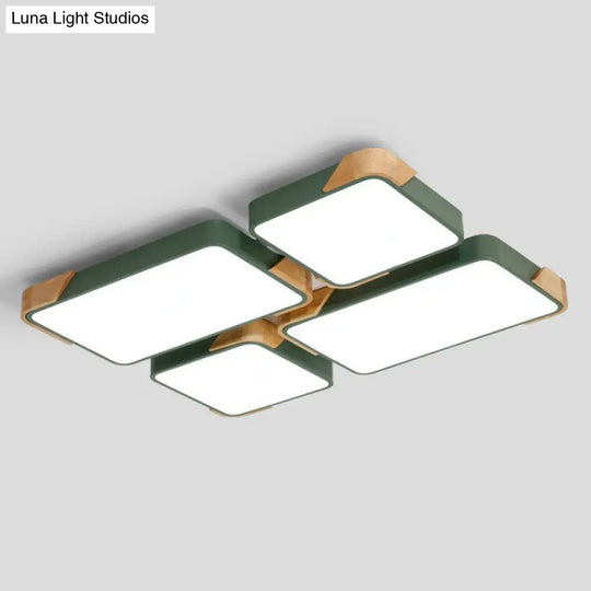 Nordic Splicing Flush Mount Led Ceiling Light For Living Room Acrylic Design