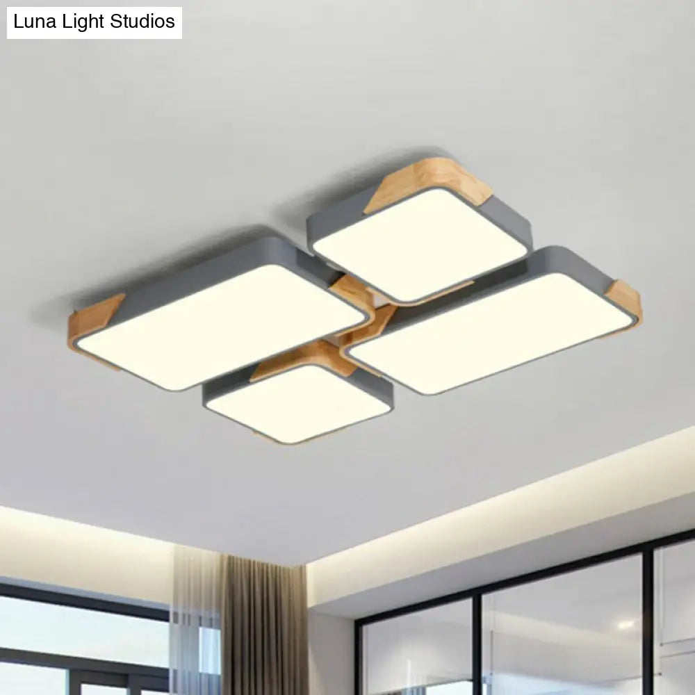 Nordic Splicing Flush Mount Led Ceiling Light For Living Room Acrylic Design
