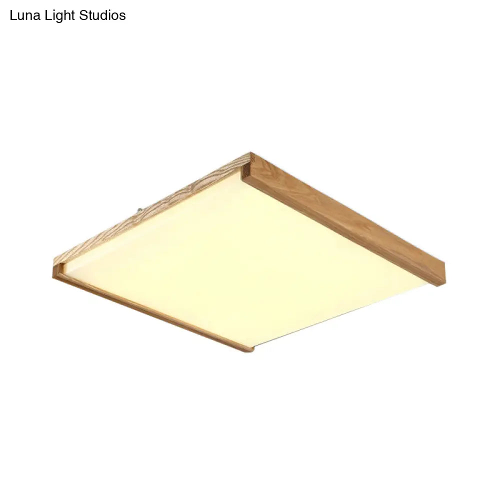 Nordic Square Flushmount Led Ceiling Light In Warm/White - 14.5/25.5/38 Wide Acrylic Fixture For