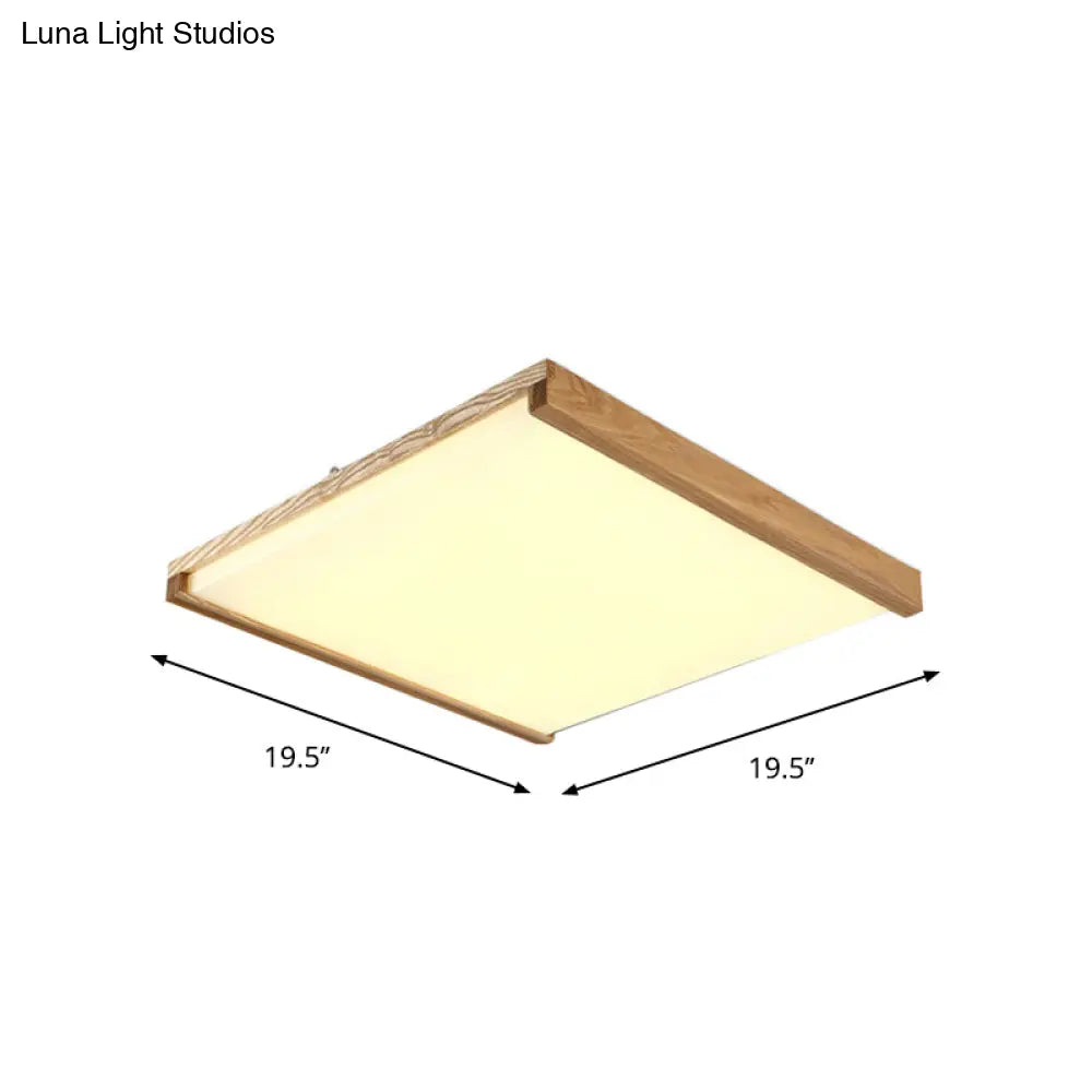 Nordic Square Flushmount Led Ceiling Light In Warm/White - 14.5/25.5/38 Wide Acrylic Fixture For