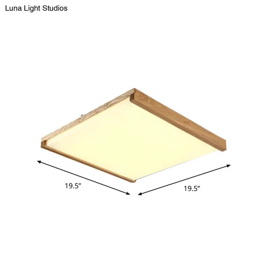 Nordic Square Flushmount Led Ceiling Light In Warm/White - 14.5/25.5/38 Wide Acrylic Fixture For