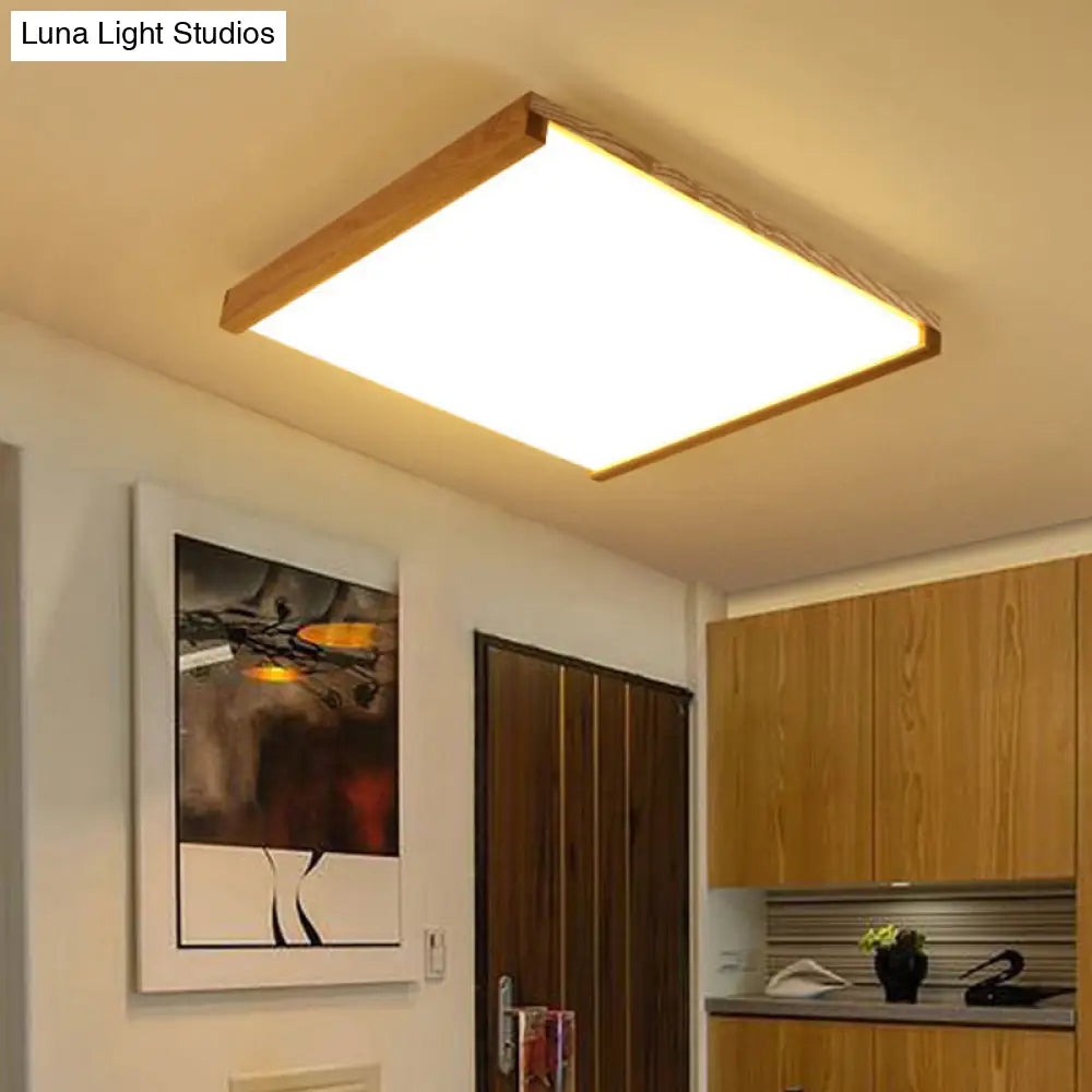 Nordic Square Flushmount Led Ceiling Light In Warm/White - 14.5/25.5/38 Wide Acrylic Fixture For