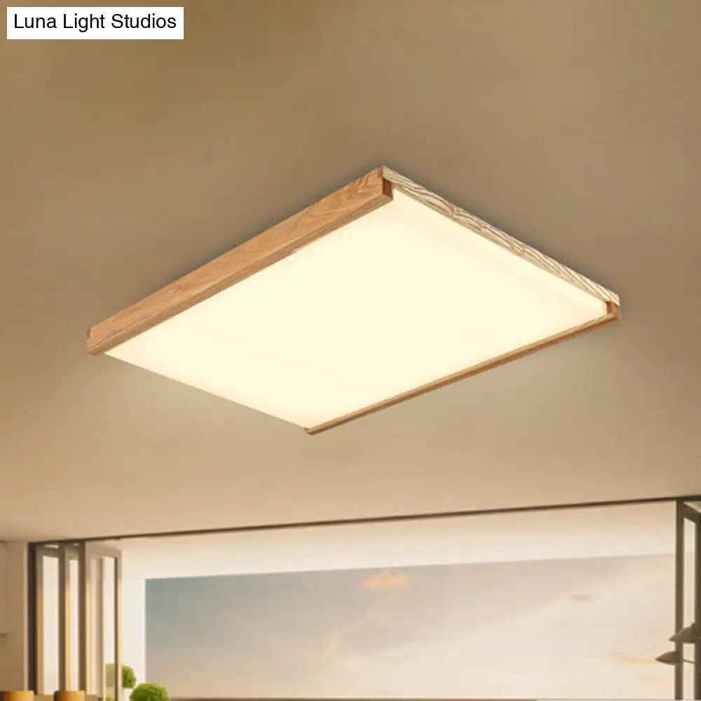 Nordic Square Flushmount Led Ceiling Light In Warm/White - 14.5/25.5/38 Wide Acrylic Fixture For