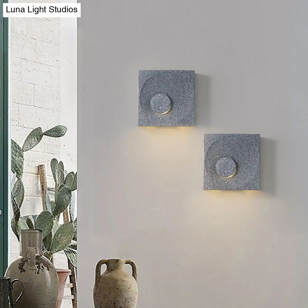 Nordic Square Led Wall Sconce Light - Modern Cement Bedroom Lighting