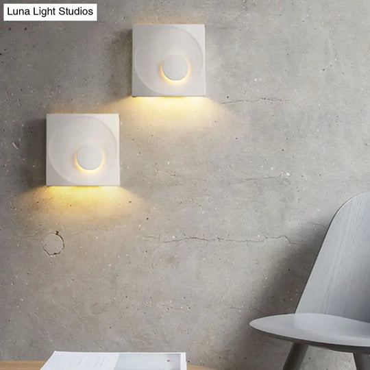 Nordic Square Led Wall Sconce Light - Modern Cement Bedroom Lighting