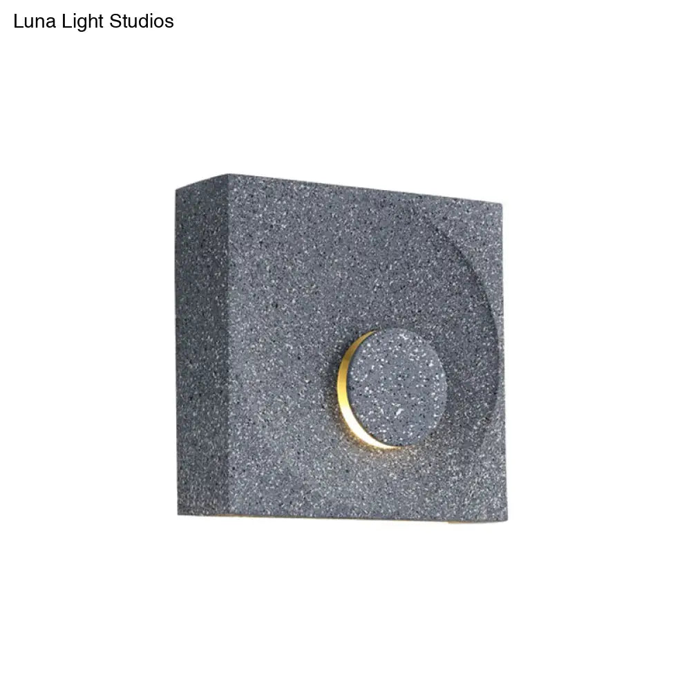 Nordic Square Led Wall Sconce Light - Modern Cement Bedroom Lighting