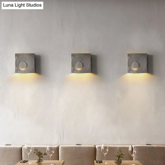 Nordic Square Led Wall Sconce Light - Modern Cement Bedroom Lighting