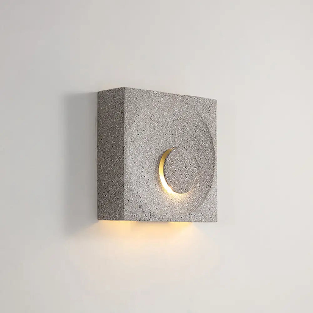 Nordic Square Led Wall Sconce Light - Modern Cement Bedroom Lighting Coffee