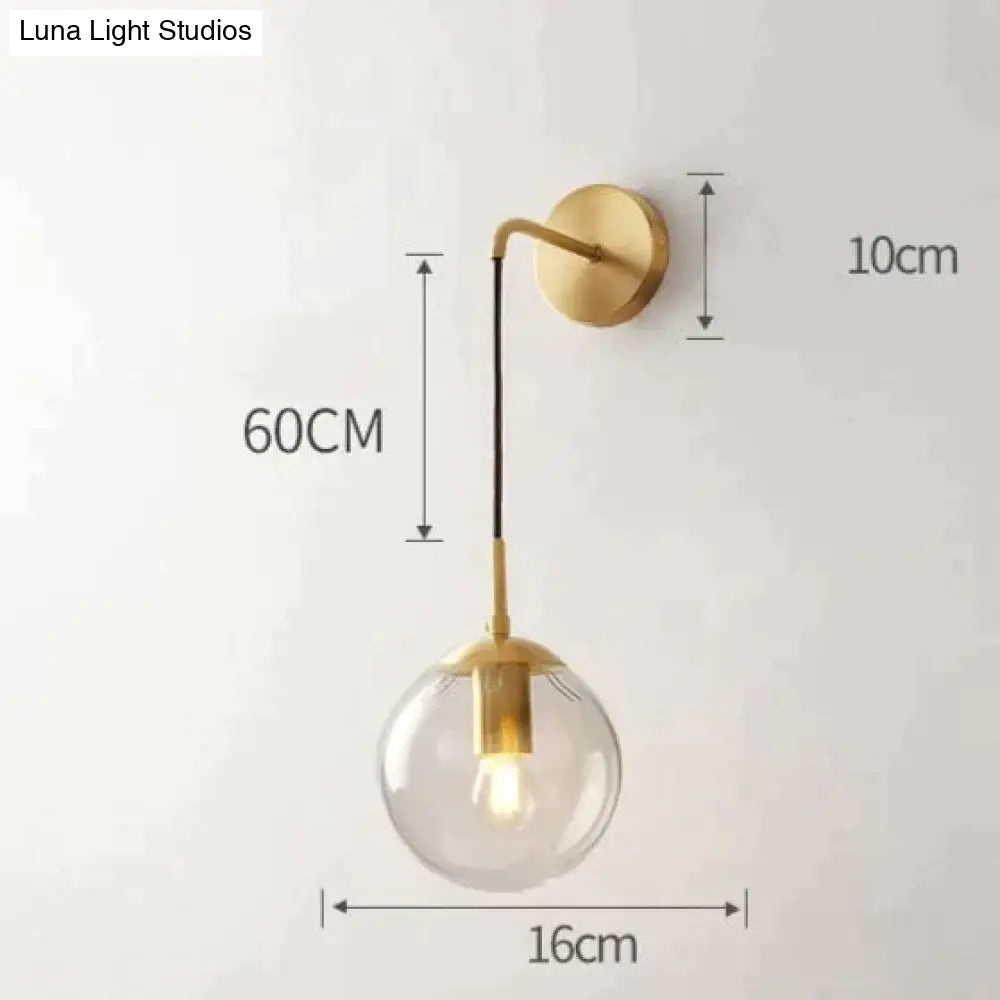 Nordic Star Wall Lamp Copper Bedroom Bedside Modern Minimalist Living Room Lamps