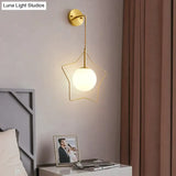 Nordic Star Wall Lamp Copper Bedroom Bedside Lamp Modern Minimalist Living Room Copper Wall Lamp Copper Wall Lamps