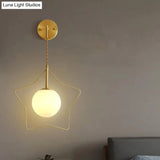 Nordic Star Wall Lamp Copper Bedroom Bedside Lamp Modern Minimalist Living Room Copper Wall Lamp Copper Wall Lamps