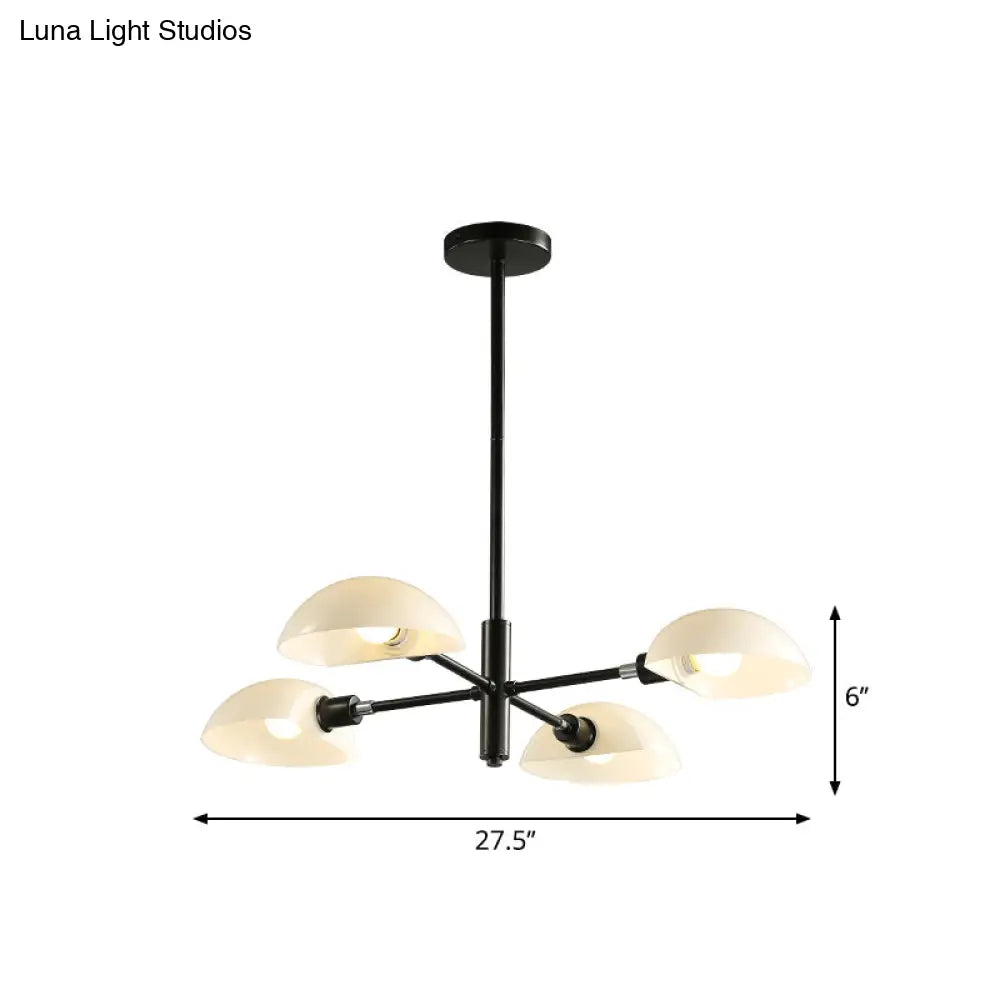 Nordic Style 1/2 Tiers Chandelier With Spoon Shade - Metal Ceiling Light (4/6/8 Lights) Black/Gold