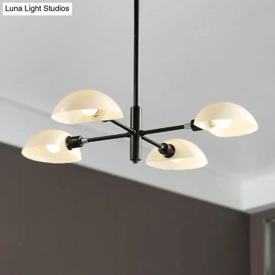 Nordic Style 1/2 Tiers Chandelier With Spoon Shade - Metal Ceiling Light (4/6/8 Lights) Black/Gold