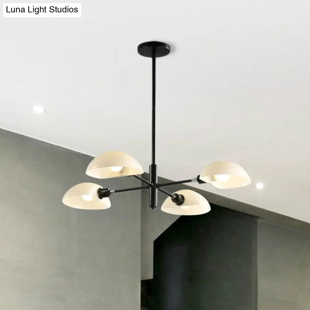 Nordic Style 1/2 Tiers Chandelier With Spoon Shade - Metal Ceiling Light (4/6/8 Lights) Black/Gold