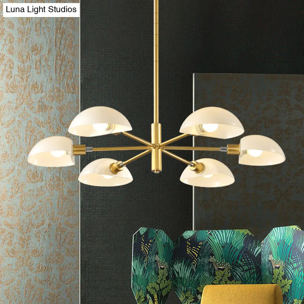 Nordic Style 1/2 Tiers Chandelier With Spoon Shade - Metal Ceiling Light (4/6/8 Lights) Black/Gold