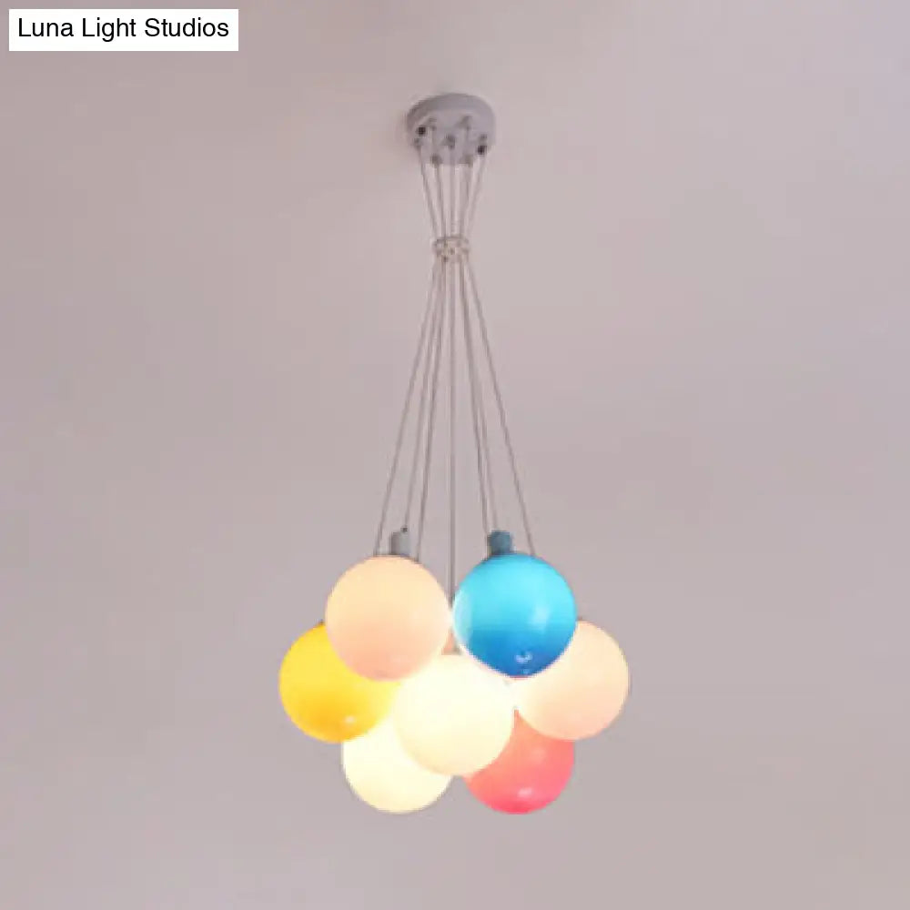Nordic Style Acrylic Balloon Pendant Light - Multicolor Cluster Lamp
