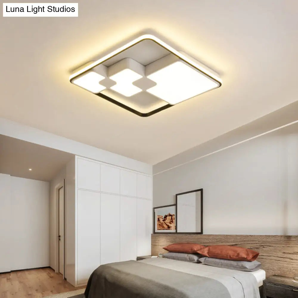 Nordic Style Acrylic Led Ceiling Light - Warm/White Lighting 18/23.5 Width White / 18 Warm