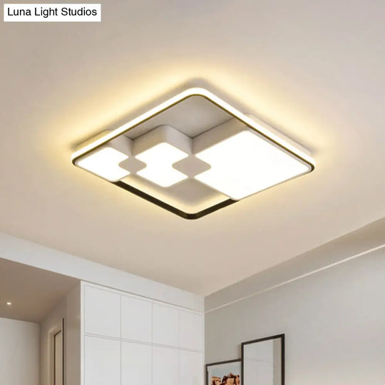 Nordic Style Acrylic Led Ceiling Light - Warm/White Lighting 18/23.5 Width