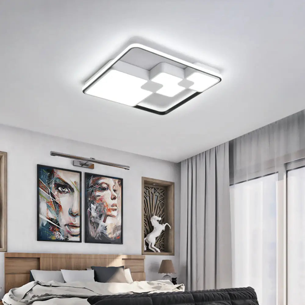 Nordic Style Acrylic Led Ceiling Light - Warm/White Lighting 18’/23.5’ Width White / 18’