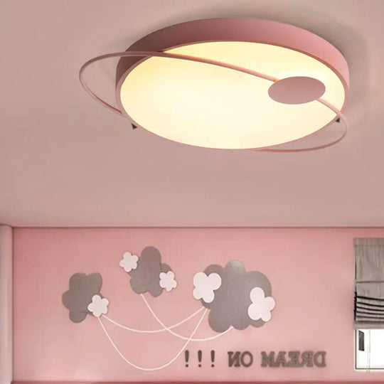 Nordic Style Acrylic Led Flush Ceiling Light Fixture: 18’/21.5’/25.5’ Diameter Round Shape