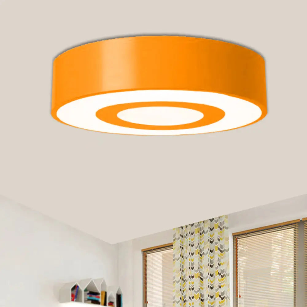 Nordic Style Acrylic Led Flush Mount Ceiling Light For Kids Room - Yellow/Green/Blue Yellow