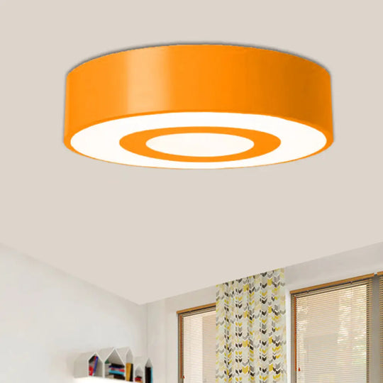 Nordic Style Acrylic Led Flush Mount Ceiling Light For Kids Room - Yellow/Green/Blue Yellow