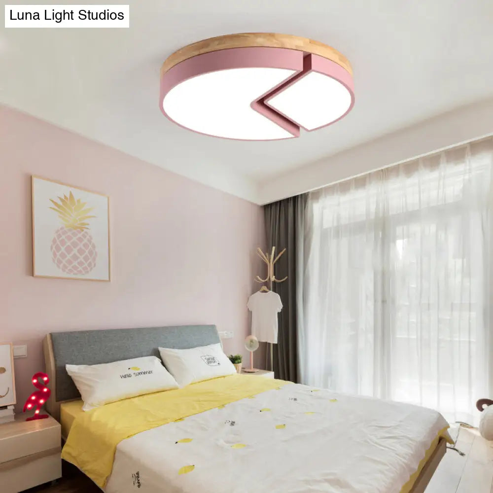 Nordic Style Acrylic Round Cake Light: Flush Mount Ceiling Light Perfect For Nursing Rooms Pink /