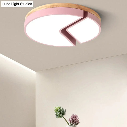 Nordic Style Acrylic Round Cake Light: Flush Mount Ceiling Light Perfect For Nursing Rooms Pink / 16