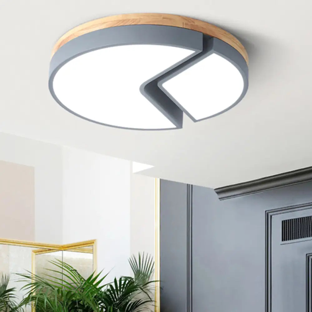 Nordic Style Acrylic Round Cake Light: Flush Mount Ceiling Light Perfect For Nursing Rooms Grey /