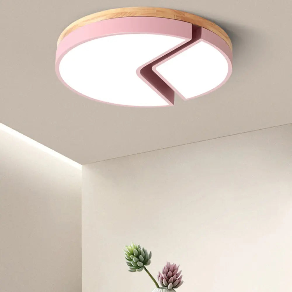 Nordic Style Acrylic Round Cake Light: Flush Mount Ceiling Light Perfect For Nursing Rooms Pink /